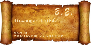 Biswanger Enikő névjegykártya